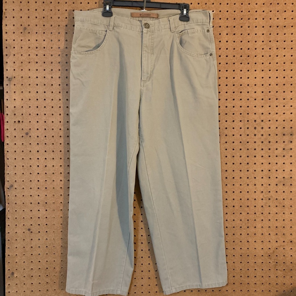 Columbia River Lodge Pants 36x30 Khaki Carpenter Utility Cotton Canvas Mens